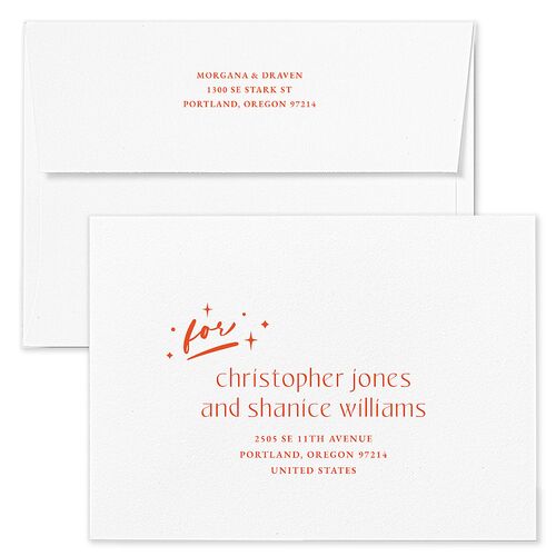 Til Death Do We Disco Wedding Invitation Envelopes Salmon Terracotta Both Recipient and Return Addresses Standard Signature
