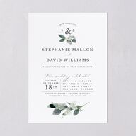 Elegant Greenery Wedding Invitations Pure White Signature Blank No Standard