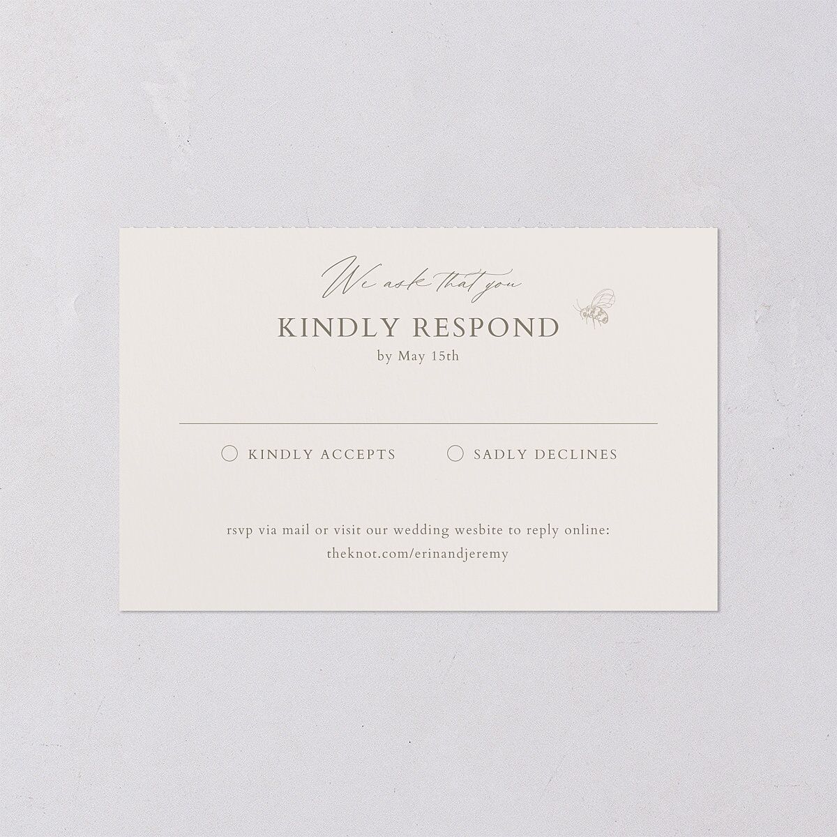 Butterfly Botanical All-in-One Wedding Invitations Pure White Signature Light Both Recipient and Return Addresses No