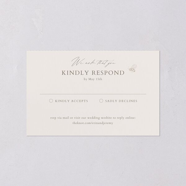 Butterfly Botanical All-in-One Wedding Invitations Pure White Signature Light Both Recipient and Return Addresses No