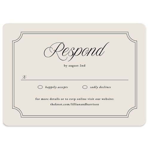 Elegant Oval Monogram Wedding Response Cards Sand Signature Rounded