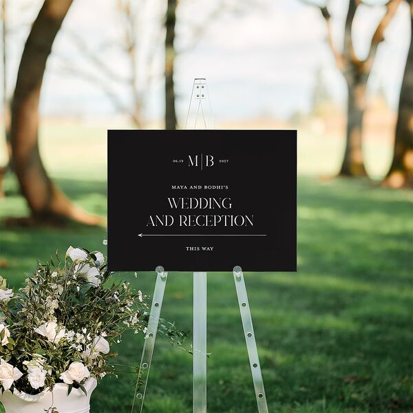 Monogram Portrait Standard Direction Sign Medium Midnight Standard Indoor Foam Core M Direction