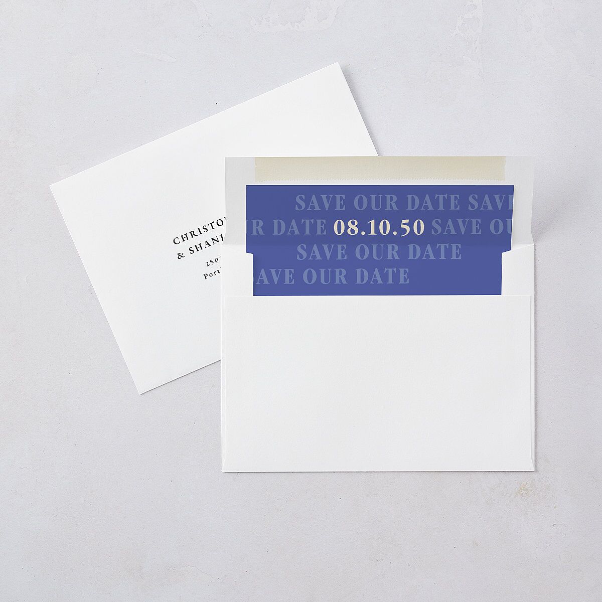 Elegant Retro Arch Envelope Liners Jewel Blue Standard