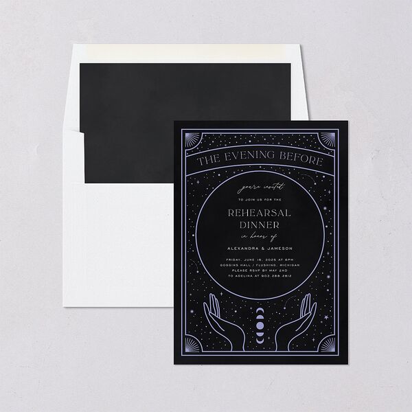 Written In The Stars Rehearsal Dinner Invitations Midnight Signature Blank Standard