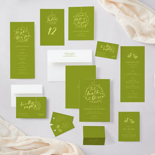 Til Death Do We Disco Wedding Programs Pear Signature
