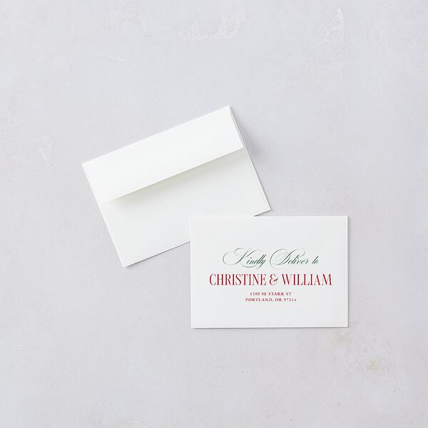 Elegant Vintage Christmas Wedding Response Cards Jewel Red Signature Standard