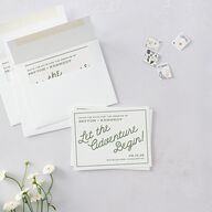 Happy Campers Save the Date Petite Cards Deep Olive Signature smooth Blank No Standard