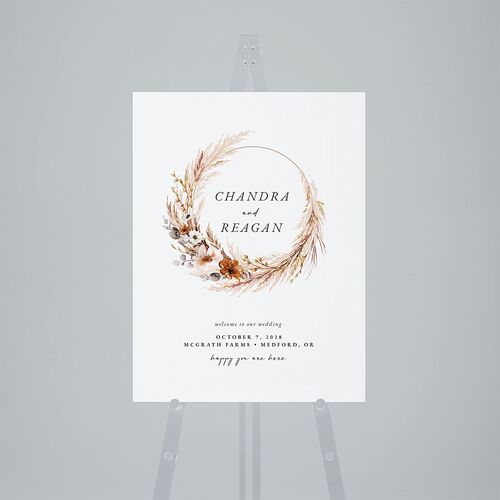 Bohemian Floral Hoop Standard Welcome Sign Medium Camel Standard Outdoor Corrugated M Welcome