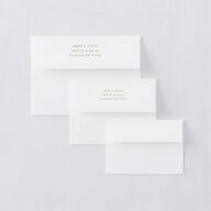 Gilded Sahara Pattern Response Card Envelopes White Standard Umber Return Address Signature