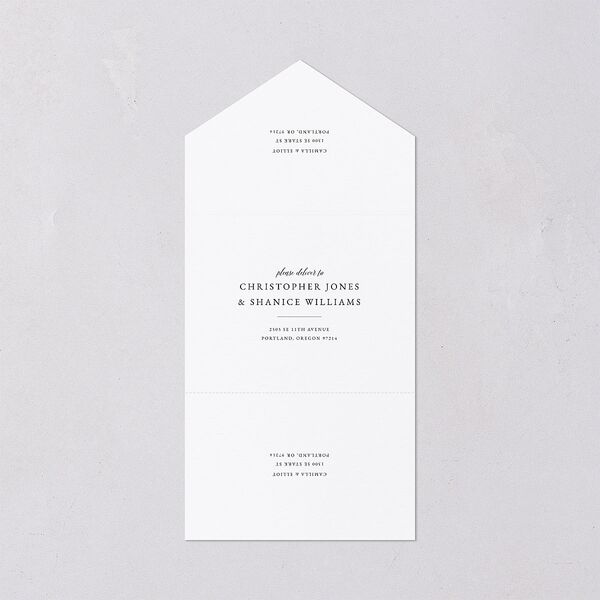 Floral Monogram All-in-One Wedding Invitations Rose Quartz Signature Light Both Recipient and Return Addresses No