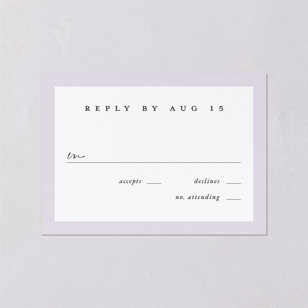 Ethereal Floral Wedding Response Cards Sheer Lilac Signature