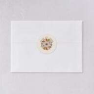 Intricate Vintage Wedding Stickers Tan Circle