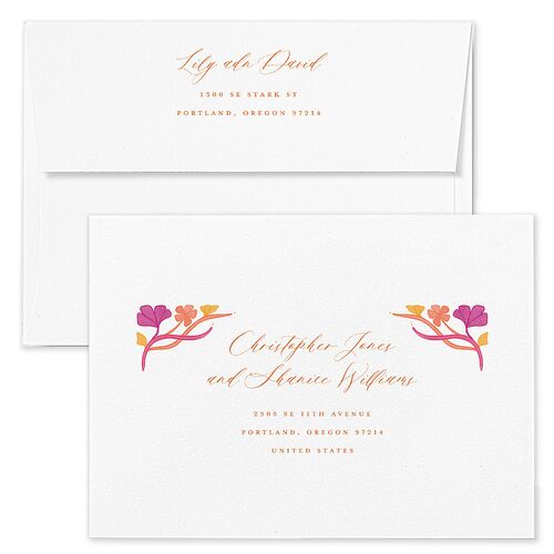 Indian Majestic Legacy Elephants Save The Date Card Envelopes White Mulberry Both Recipient and Return Addresses Signature Standard