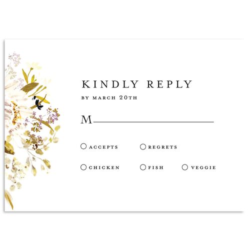 In Bloom Wedding Response Cards Charcoal Signature Standard