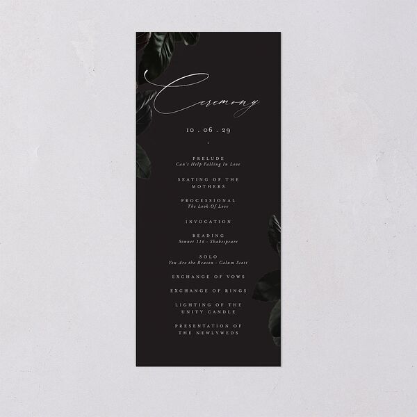 Vintage Gothic Wedding Programs Licorice Signature