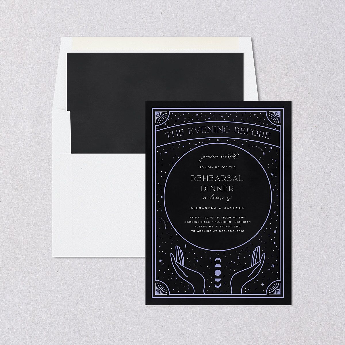 Written In The Stars Rehearsal Dinner Invitations — view 4