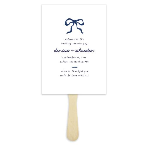 Dainty Bow Fan Programs Navy Signature Standard