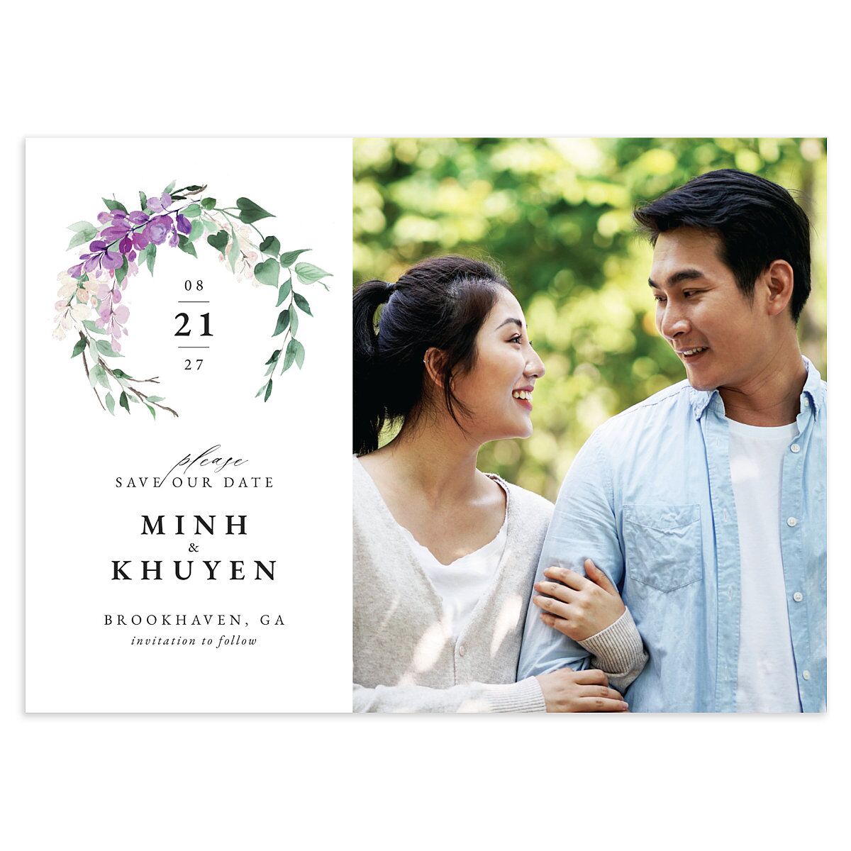 Romantic Wisteria Save The Date Cards