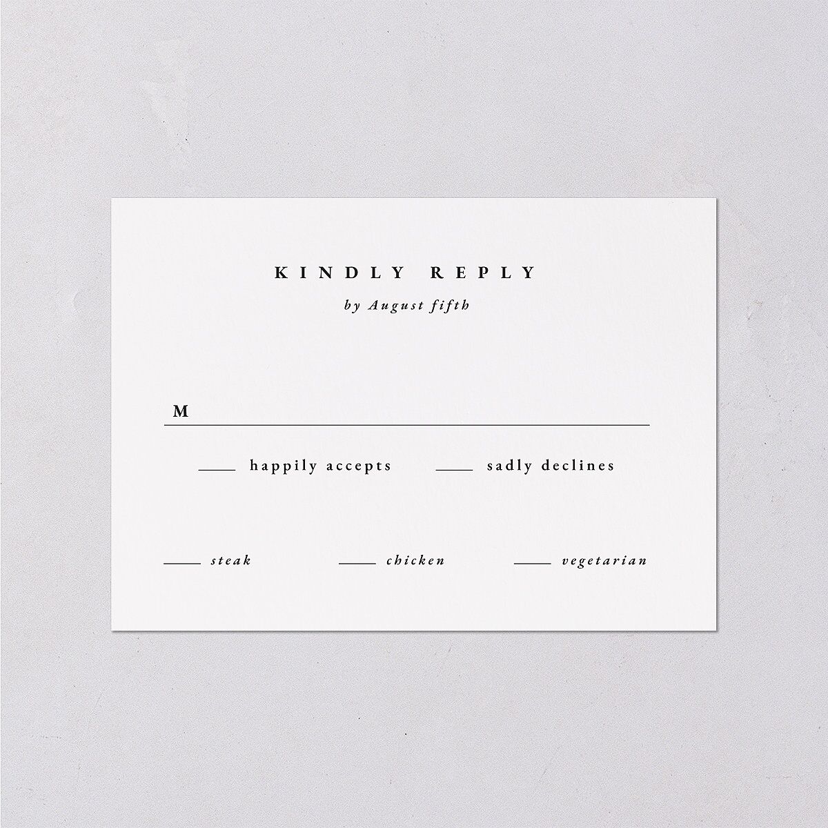 Ampersand Flourish Wedding Response Cards Snow Signature Standard