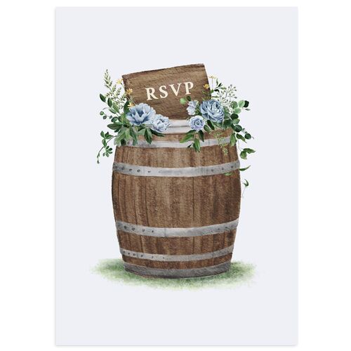 Farmhouse Lights Wedding Response Cards Moody Blue Signature Standard