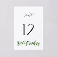 Simple Vine Table Numbers Deep Olive Signature