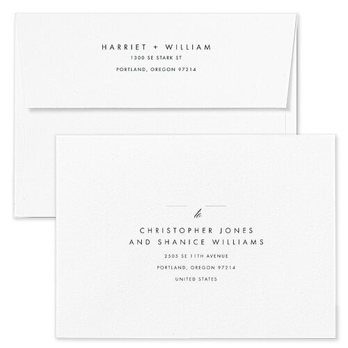 Polished Frame Rehearsal Dinner Invitation Envelopes White Dark Green Return Address Signature Standard