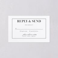 Classic Border All-in-One Wedding Invitations Pure White Signature Light Both Recipient and Return Addresses No