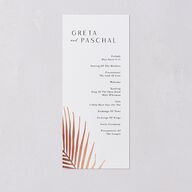 Lavish Palm Wedding Programs Rose Gold Pure White Signature