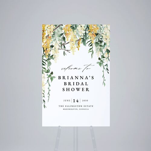 Romantic Wisteria Bridal Shower Standard Welcome Sign Large Canary Standard Outdoor Corrugated L Welcome