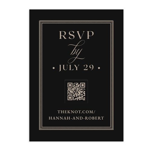 Antique Scallop Frame QR Code RSVP Cards Midnight Signature Standard