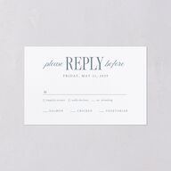 Elegant Wedding Of All-in-One Wedding Invitations Dusty Blue Signature Light Both Recipient and Return Addresses No
