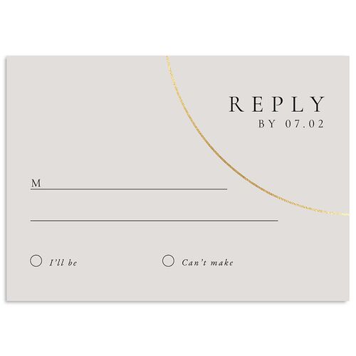 Minimal Rings Wedding Response Cards Gold Charcoal Signature Standard