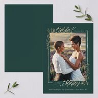 Exquisite Branches Botanical Save The Date Cards Gold Deep Lake Signature smooth Blank No Standard