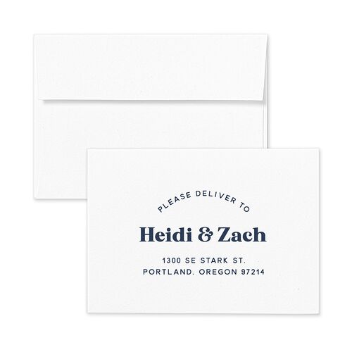 Custom Pet Portrait Response Card Envelopes White Midnight Navy Return Address Signature Standard
