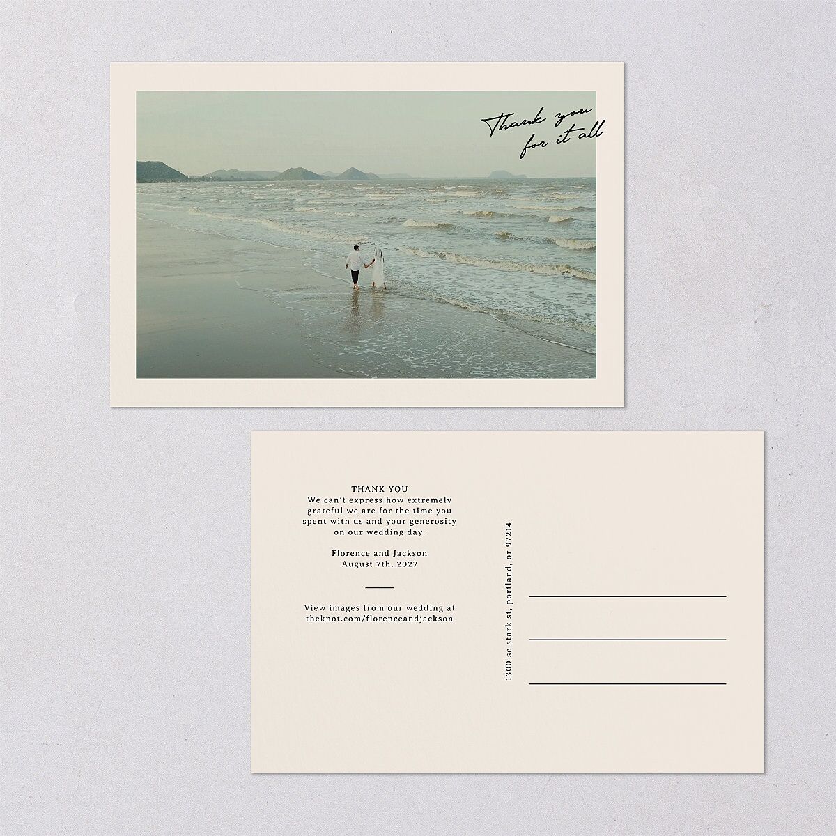 Vintage Film Photo Thank You Postcards Sand