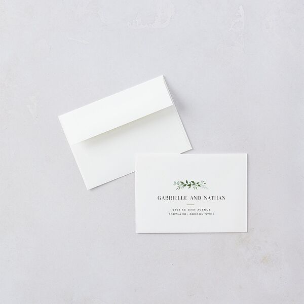 Greenery Frame Wedding Response Cards Pure White Signature Standard