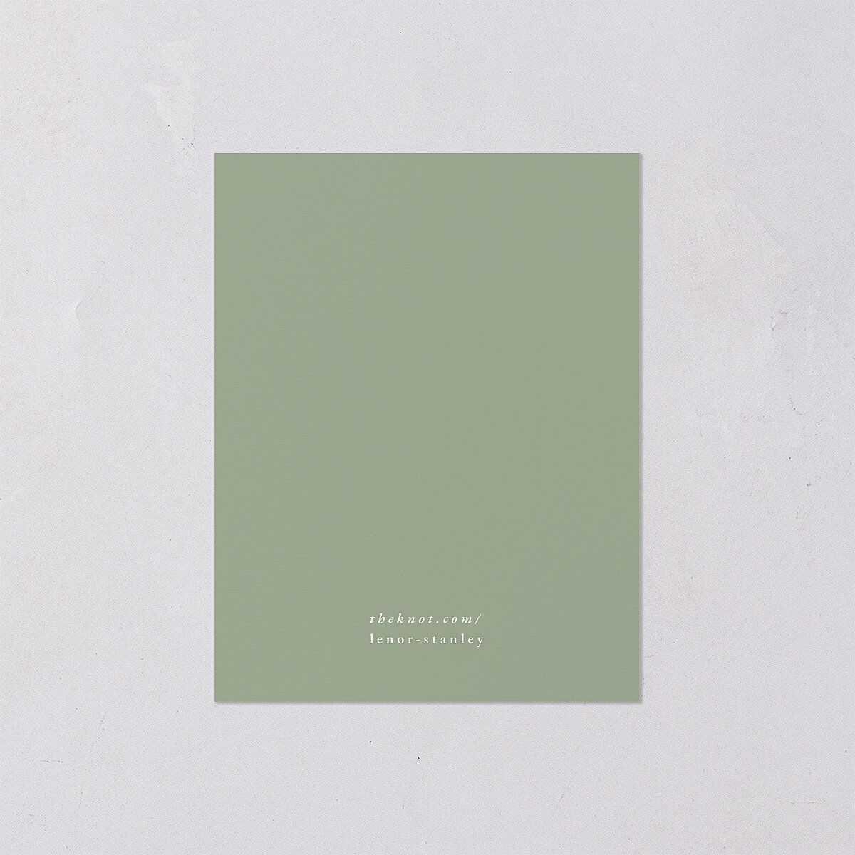 Foliage Accent Save the Date Petite Cards Thyme No Signature smooth Blank Standard