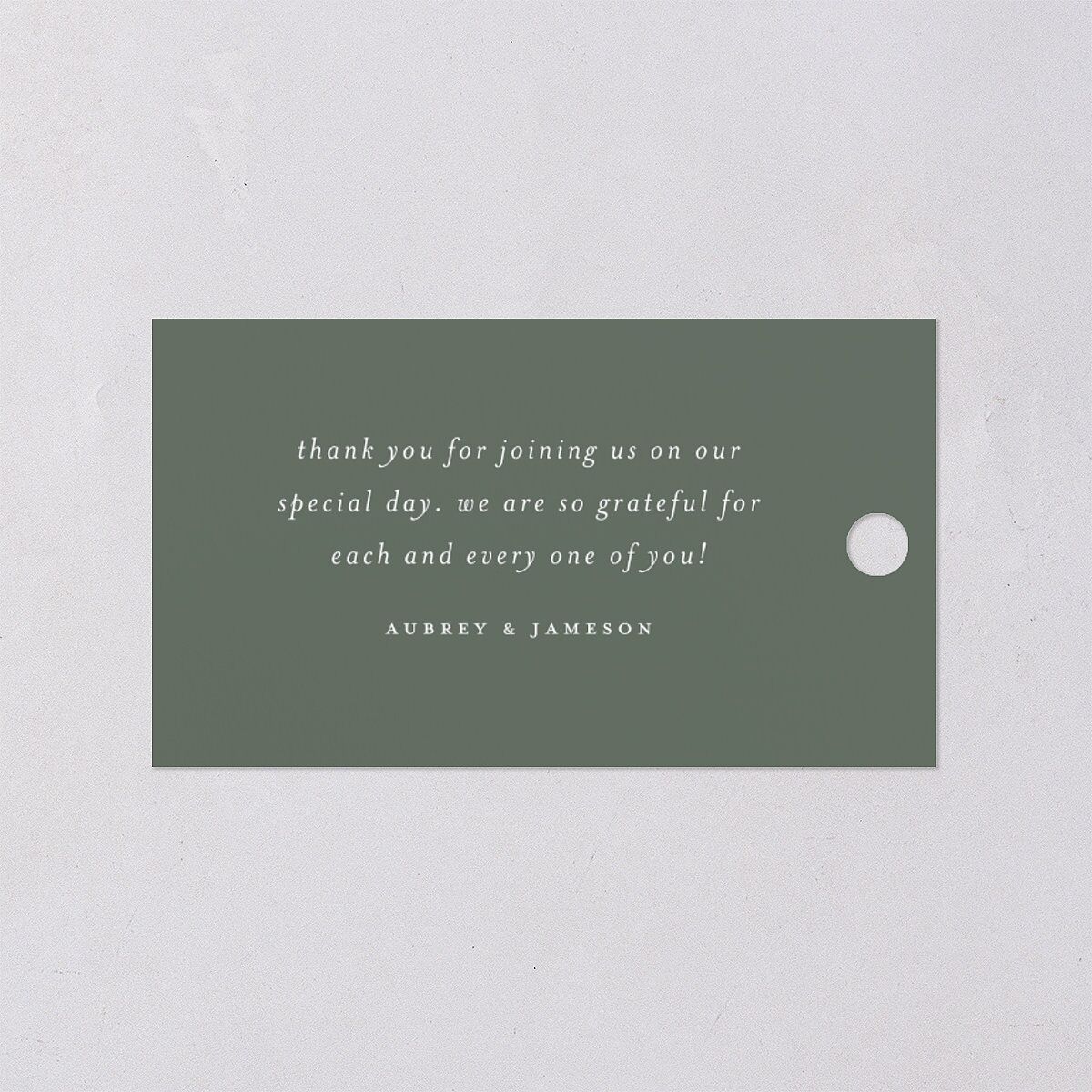 Simple Modern Wildflowers Favor Gift Tags Deep Olive Signature