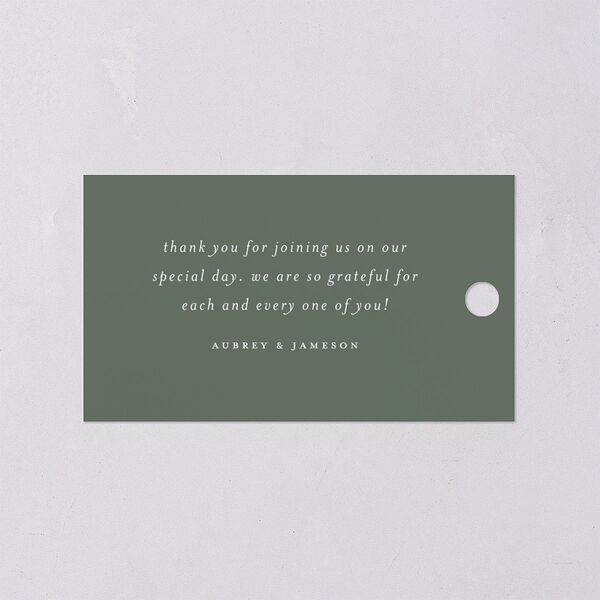 Simple Modern Wildflowers Favor Gift Tags Deep Olive Signature