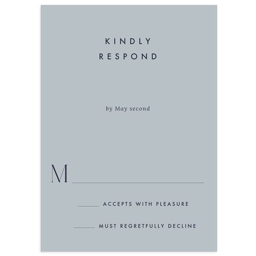 Modern Initials Wedding Response Cards Dusty Blue Signature Standard