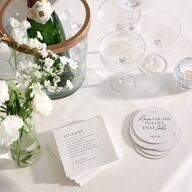 Modern Arch Photo Coasters Pure White Cardboard Circle