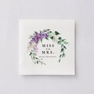 Romantic Wisteria Bridal Shower Cocktail Napkins Purple Petal Napkin Uncoined
