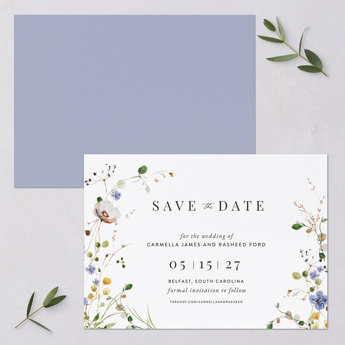 Delicate Wildflower Save The Date Cards — view 1