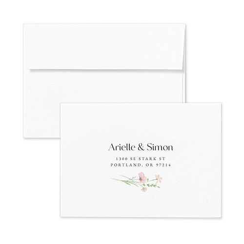 Wildflower Photo Response Card Envelopes Rose Off-White Return Address Signature Standard