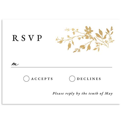 Timeless Floral Foil Wedding Response Cards Gold Charcoal Signature Standard