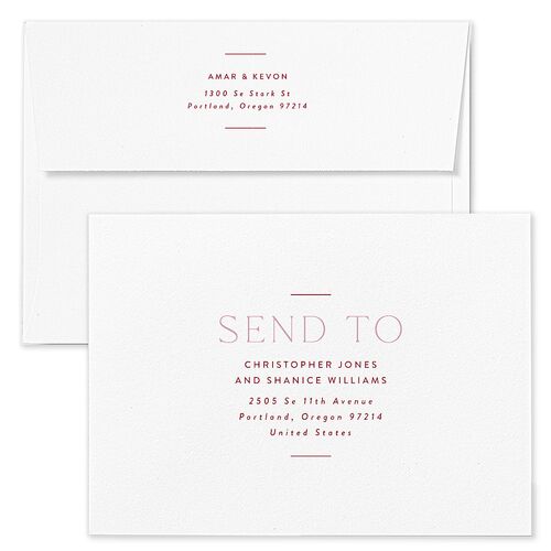 Extra Joy Holiday Card Envelopes Kraft Dark Berry Both Recipient and Return Addresses Standard Signature