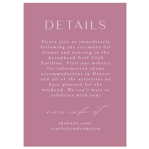 Scenic Denver Colorado Wedding Enclosure Cards Iris Signature