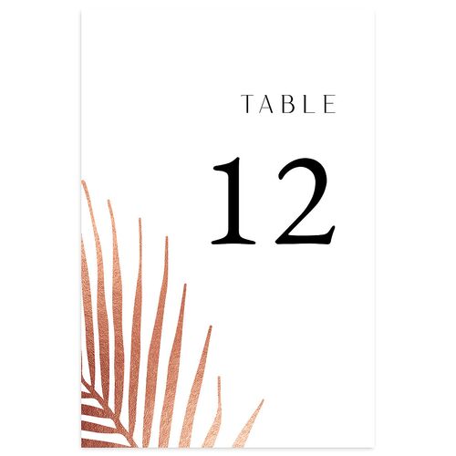 Lavish Palm Table Numbers Rose Gold Pure White Signature