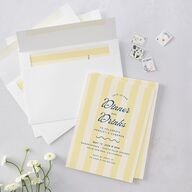 Cabana Stripes Rehearsal Dinner Invitations Lemon Signature Blank Standard