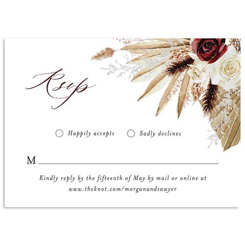 Western Floral Wedding Response Cards Licorice Signature Standard